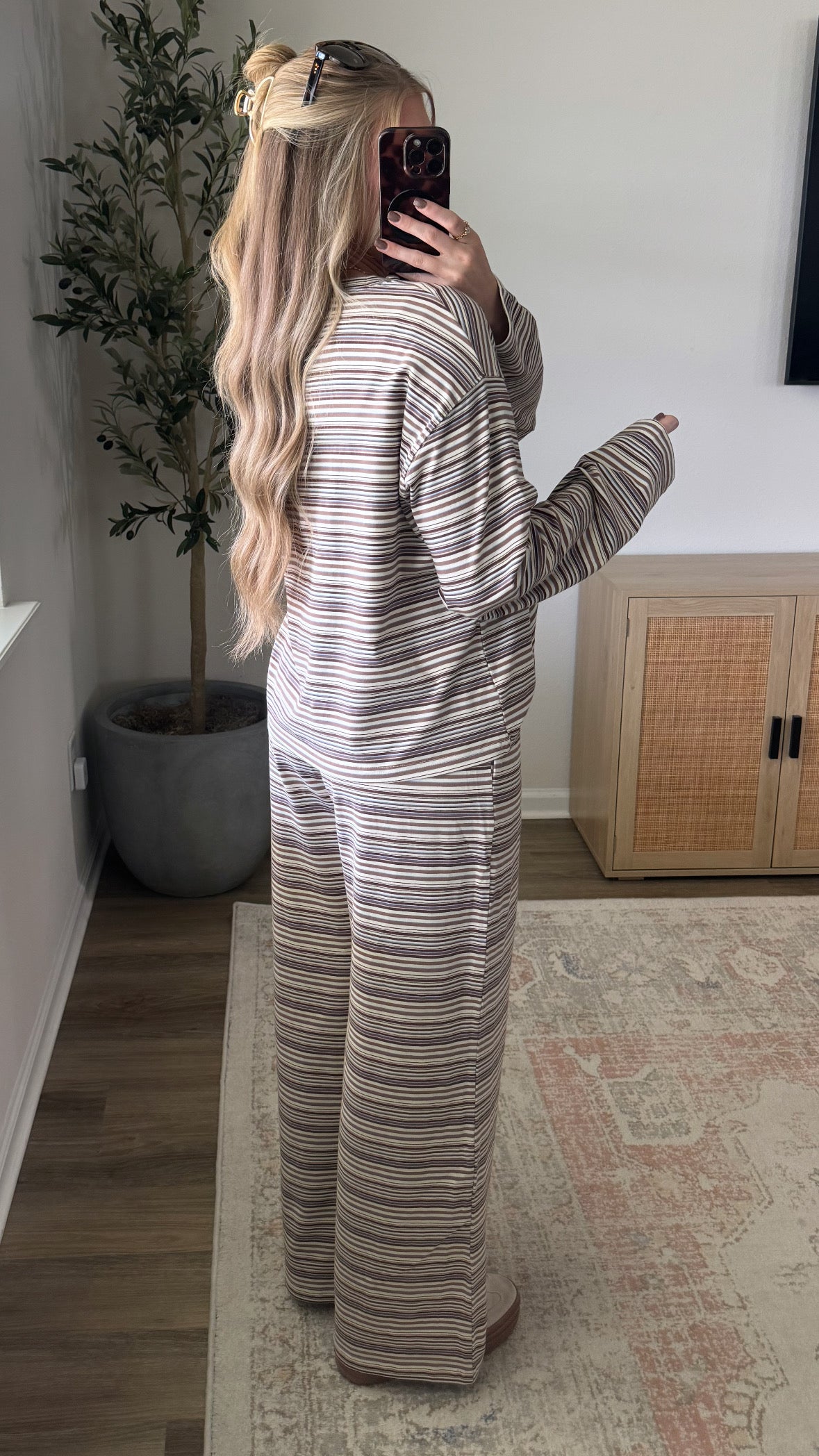 Amelia Striped Set / Brown + Blue