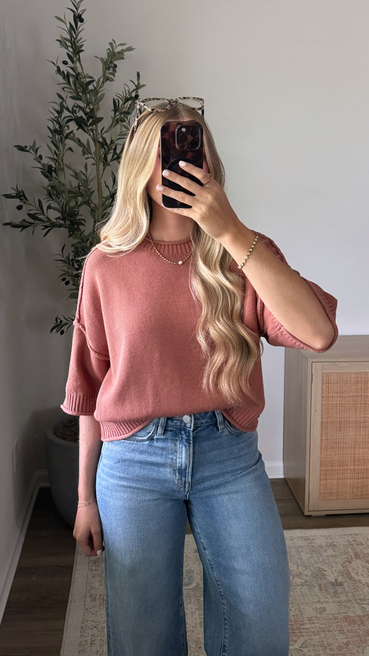 Autumn Short Sleeve Knit / Terracotta