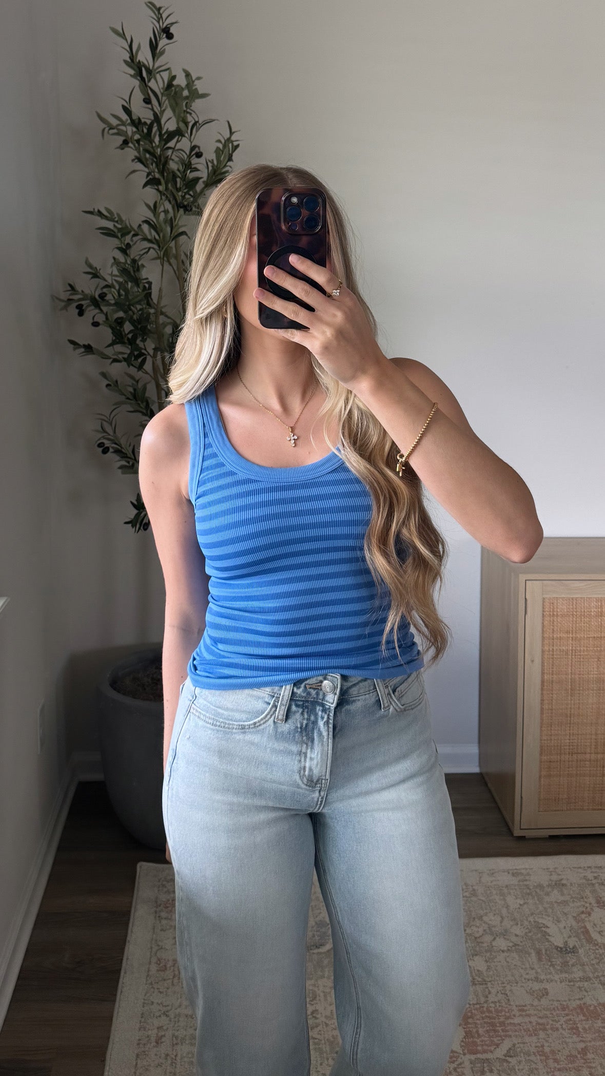 Beachside Striped Tank / Blue