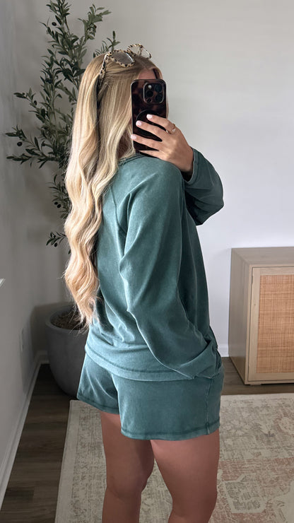 Amelia Lightweight Shorts Set / Dark Green