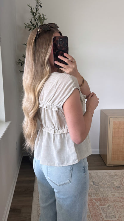 Front Tie Blouse / Natural