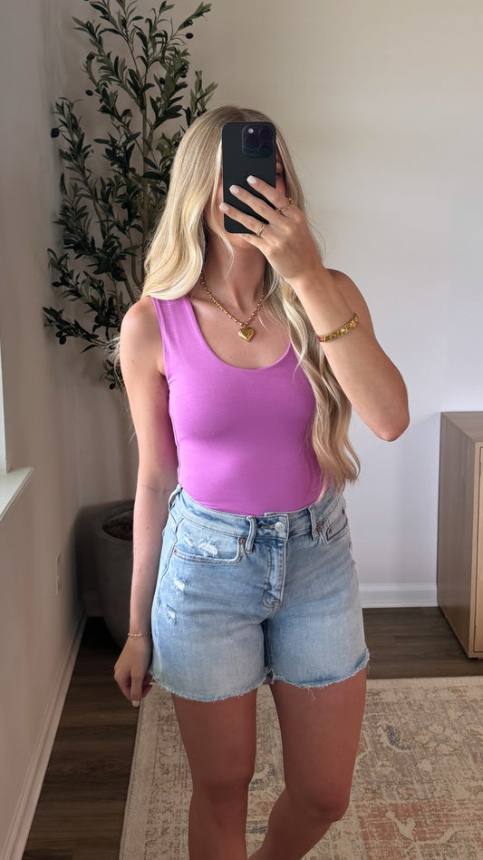 4 Colors / Thick Strap Double Lined Tank