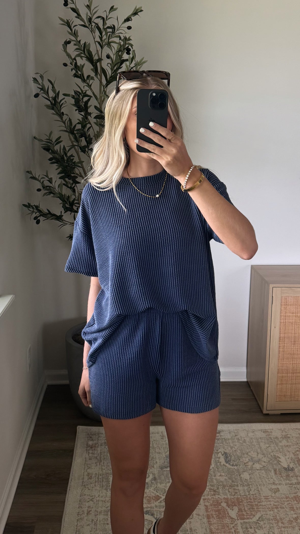 Ribbed Lounge Set / Navy