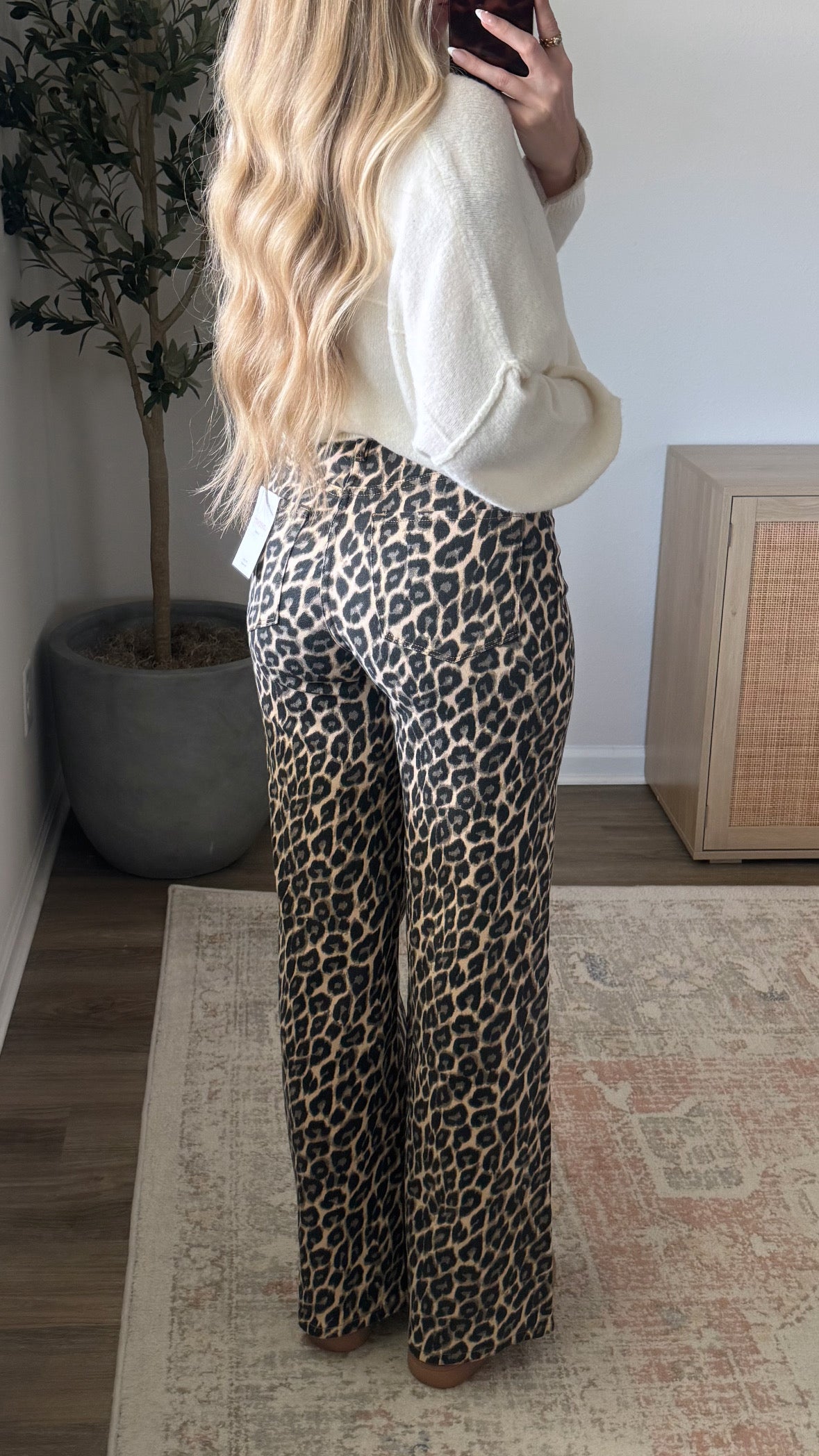 High Rise Leopard Jeans