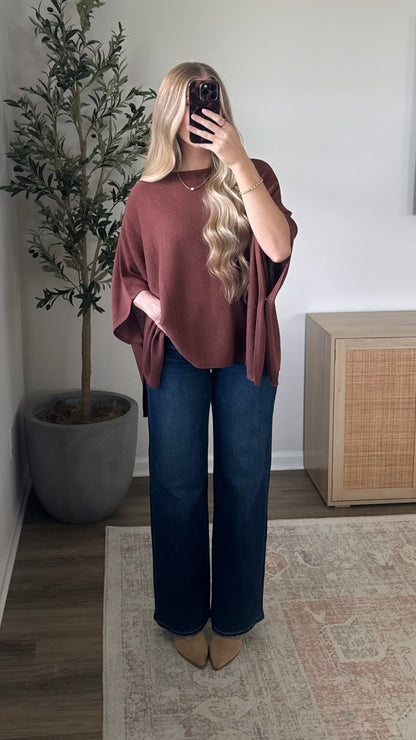Emmie Oversized Poncho / Light Brown