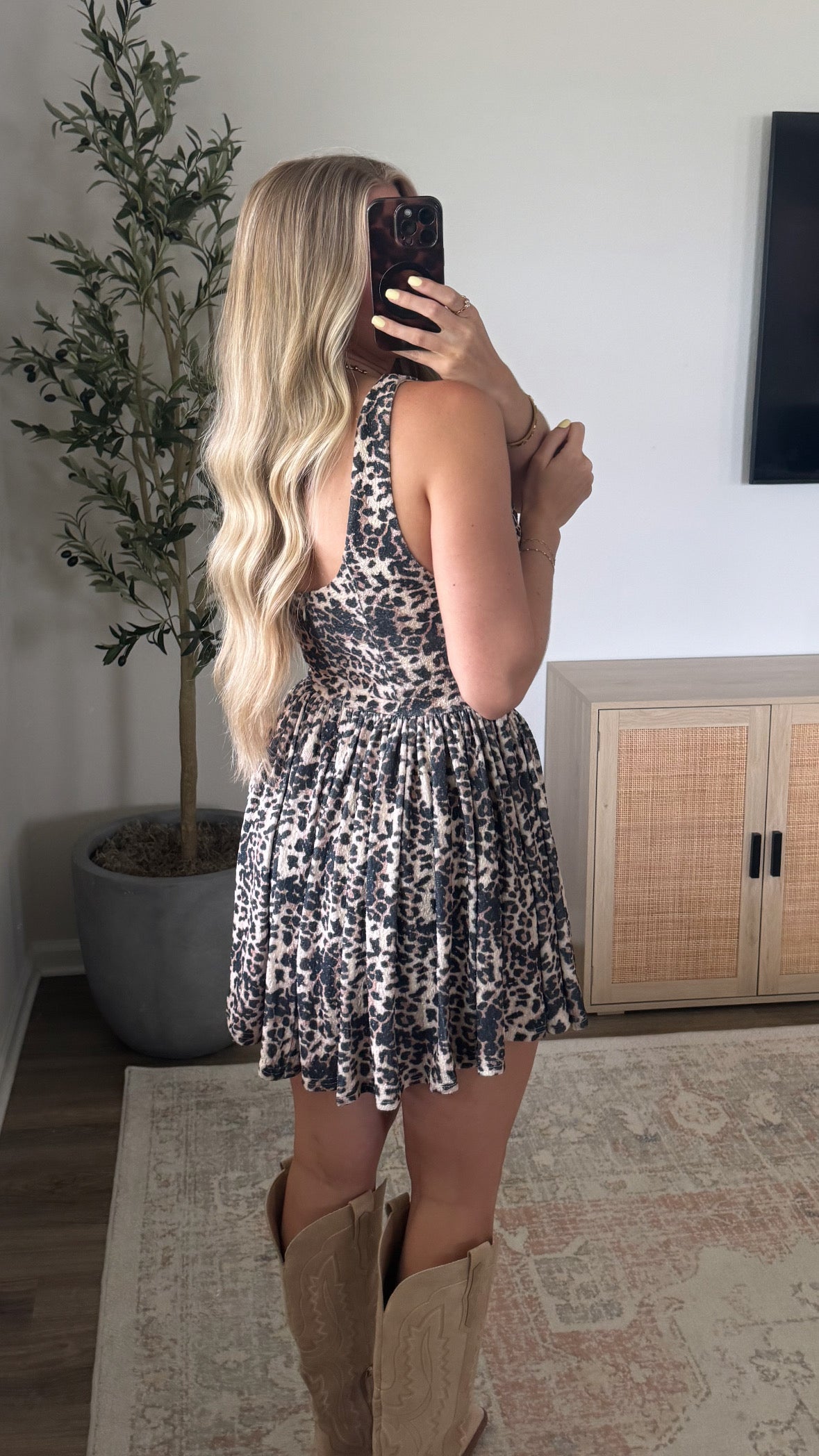 Flowy Leopard Mini Dress