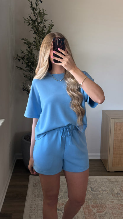 Cloud Scuba Shorts Set / Light Blue