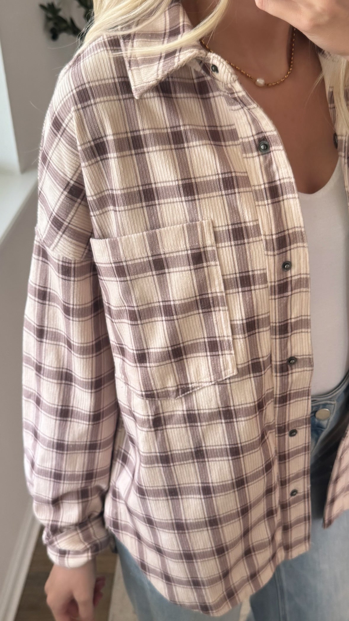 Corduroy Plaid Shacket