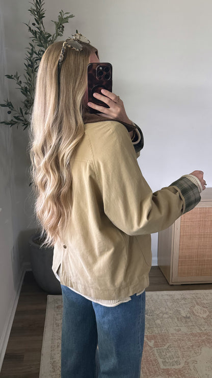 Plaid Barn Jacket / Sand