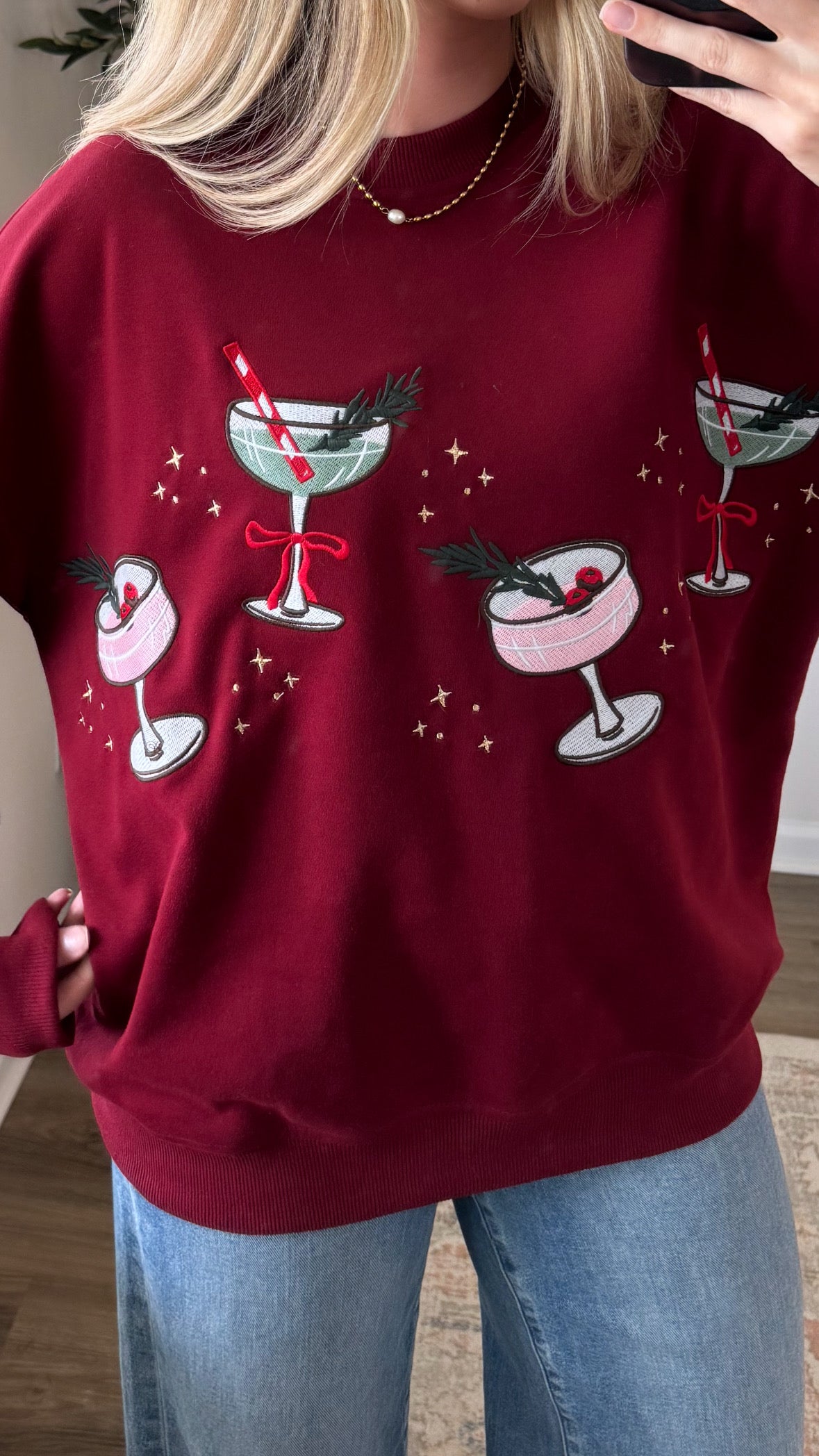 Holiday Cocktail Pullover / Burgundy