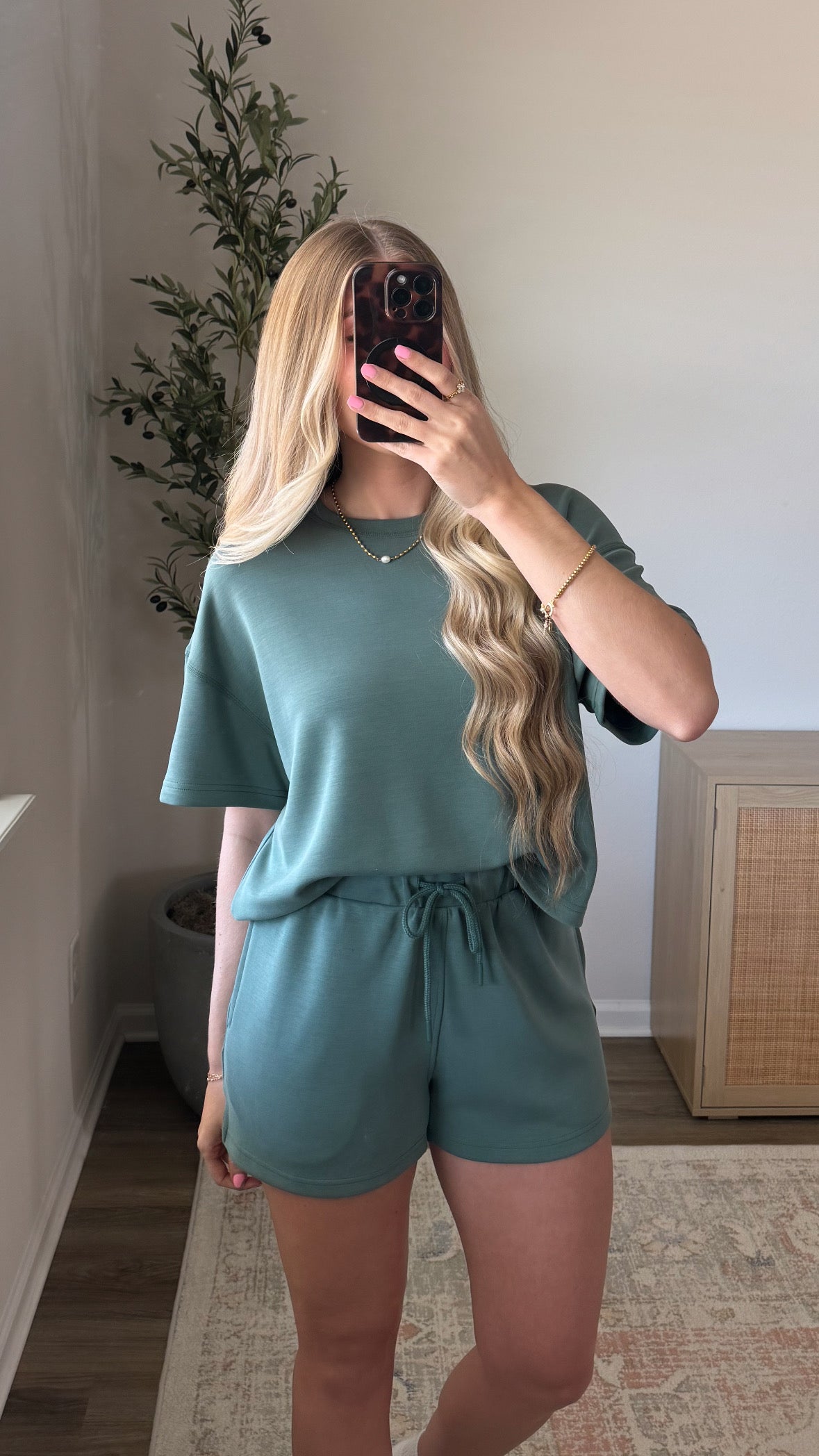 Cloud Scuba Shorts Set / Dusty Green