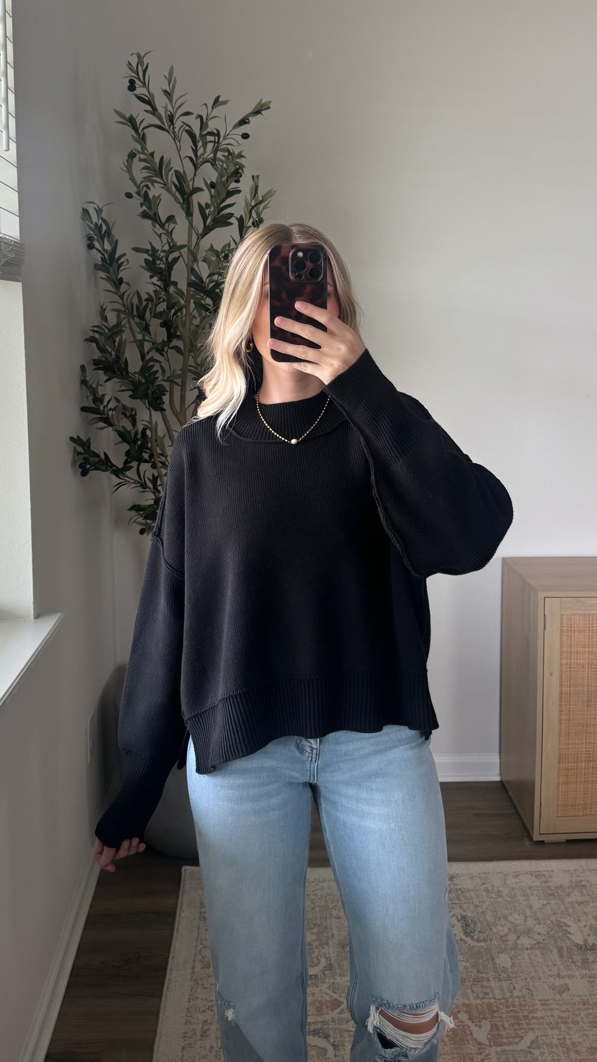 Cropped Essential Knit / Black