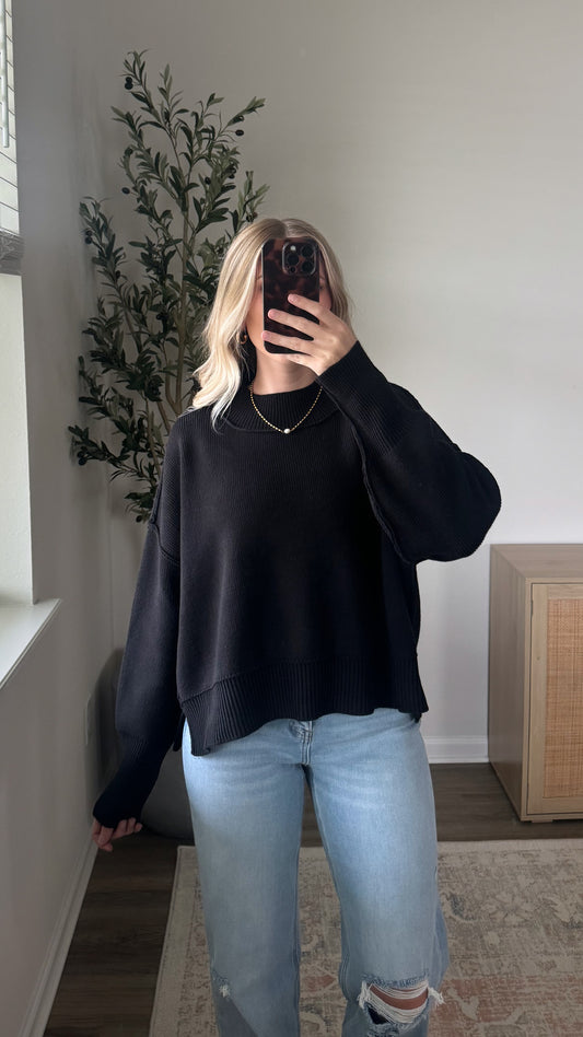 Cropped Essential Knit / Black