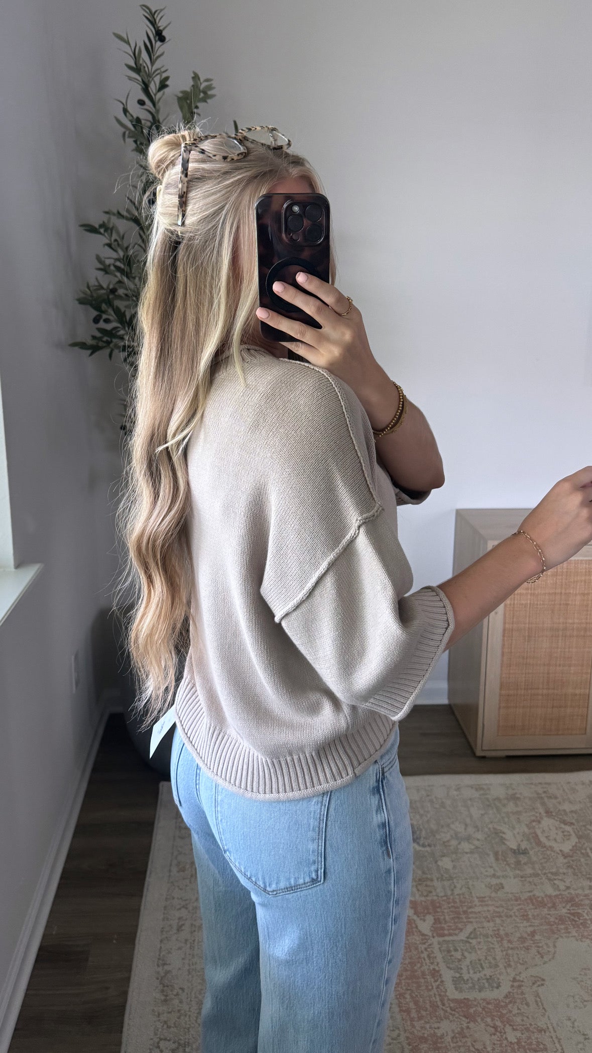 Autumn Short Sleeve Knit / Taupe
