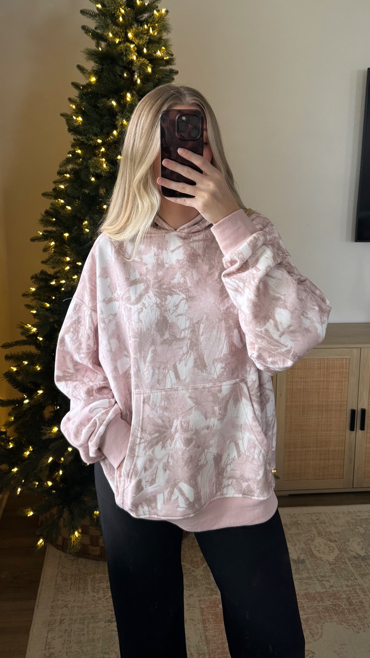 Pink Camo Hoodie / Fleece Lined