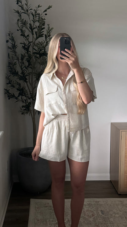 Teddy Shorts Set / Natural