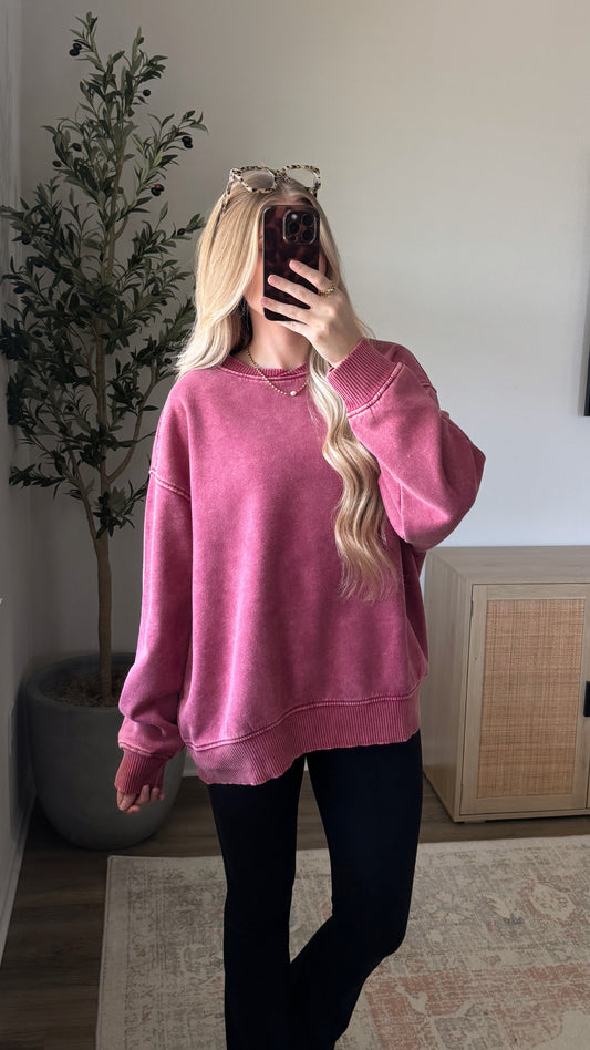 Cozy Fleece Pullover / Cabernet