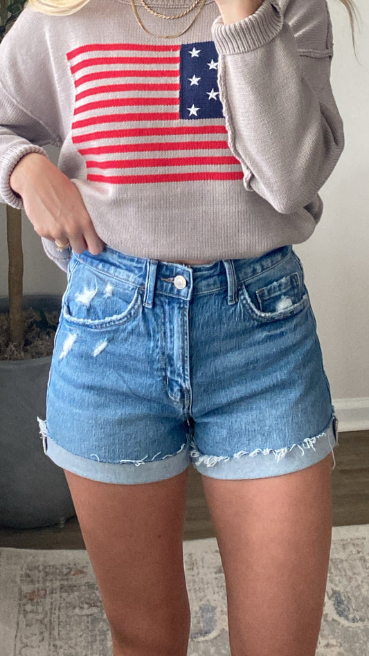 Maddie Cuffed Shorts / Vervet