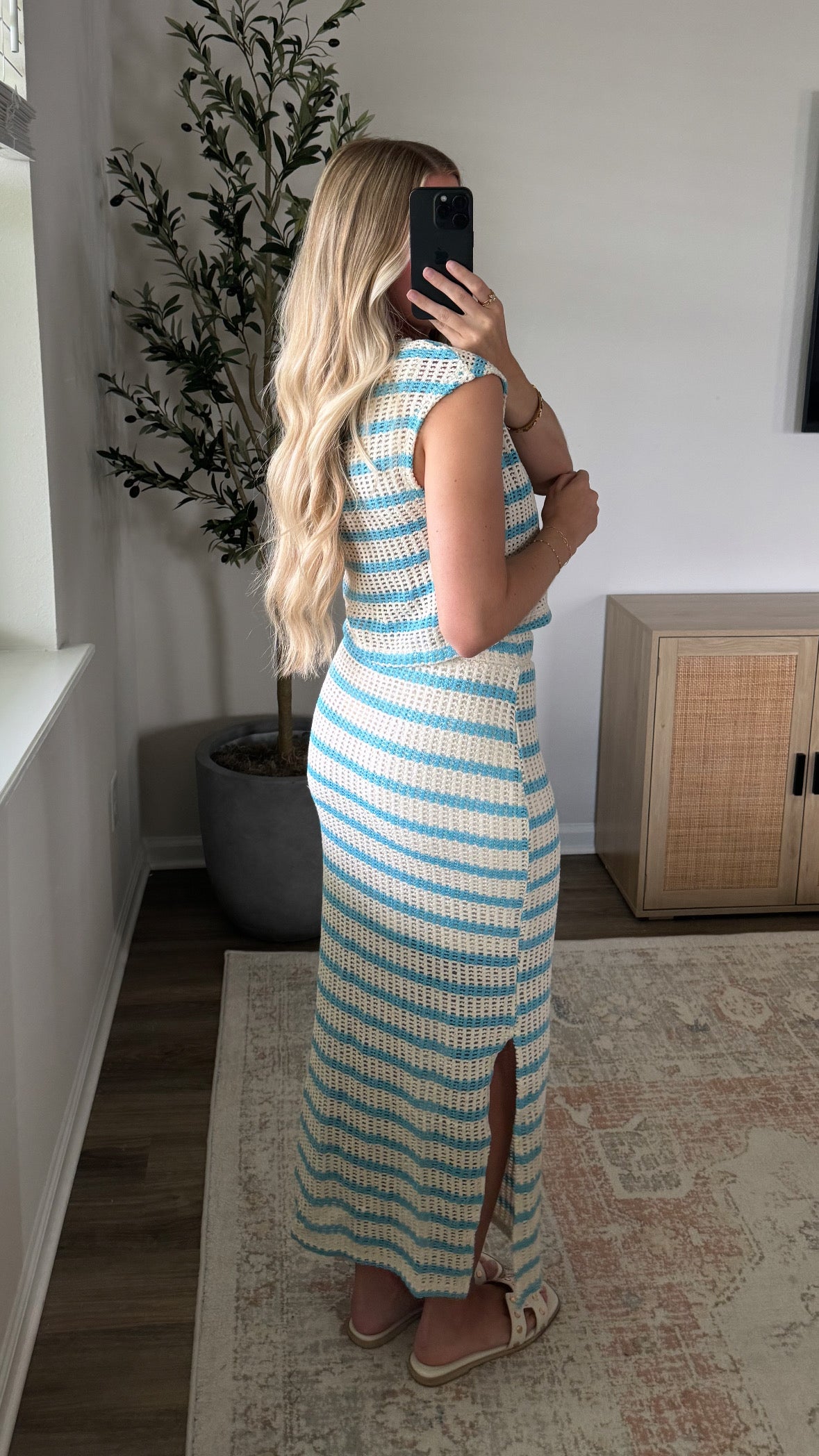 Aqua Striped Set