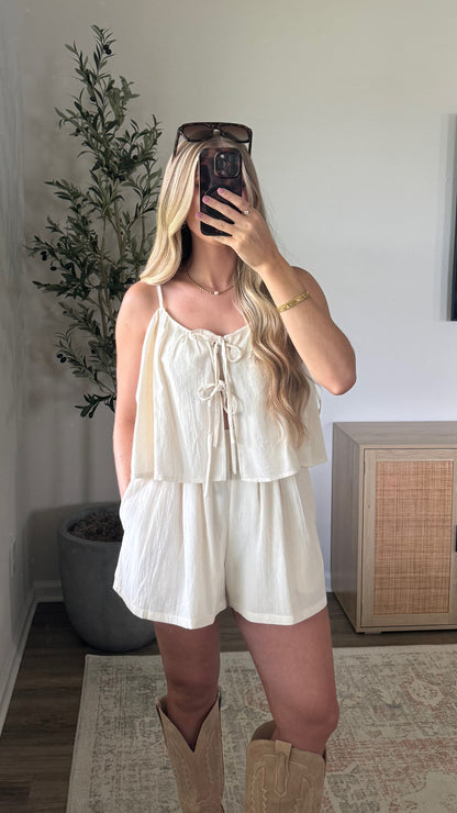 Montana Flowy Romper / Cream