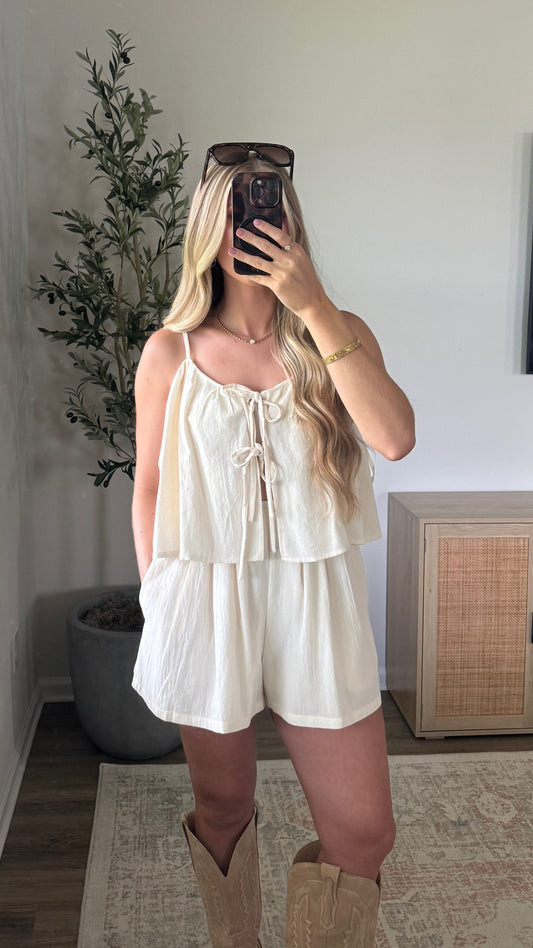 Montana Flowy Romper / Cream
