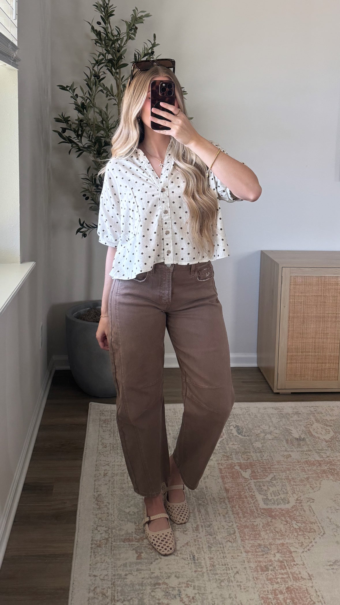 Polka Dot Blouse / Natural
