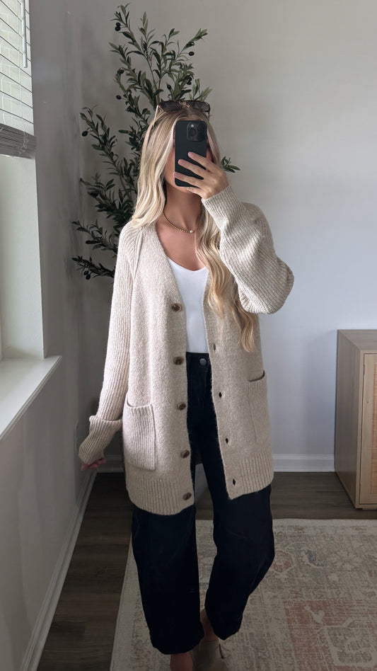 Palmer Knit Cardigan / Taupe