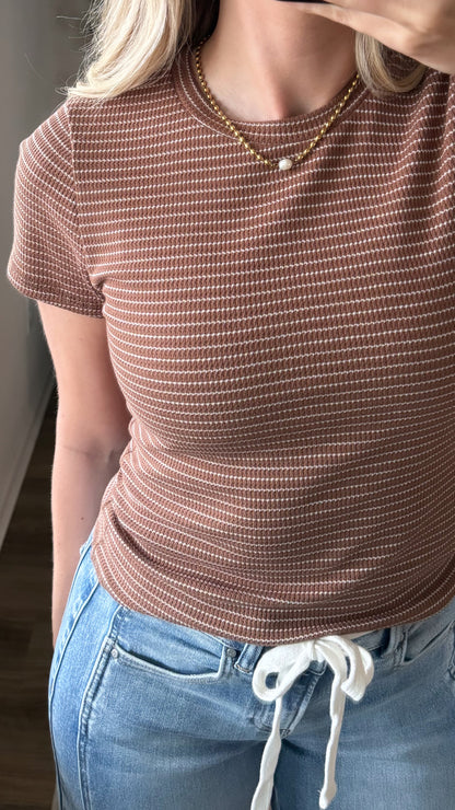 Basic Striped Tee / Brown
