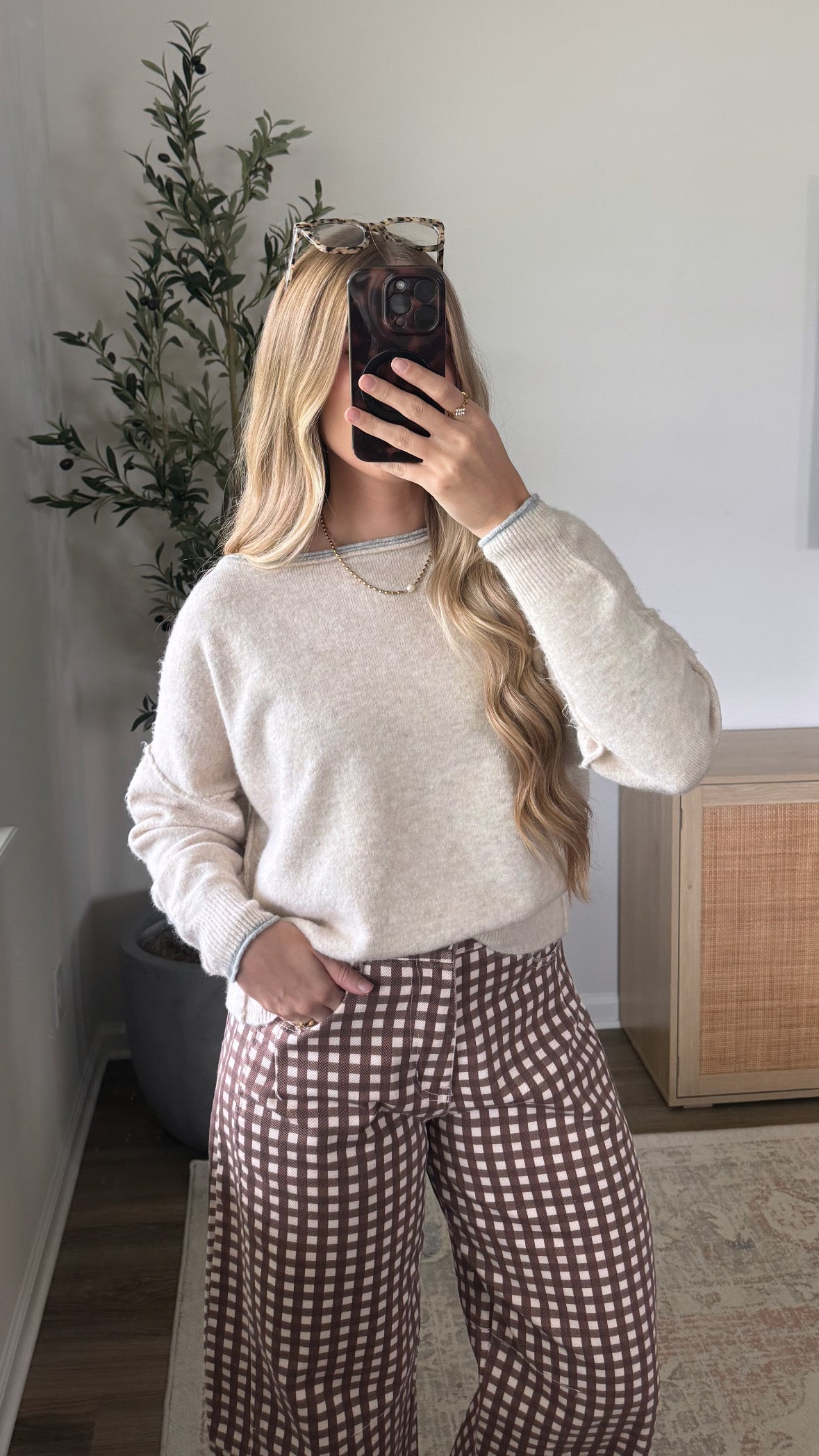 Serena Contrast Sweater / Oatmeal