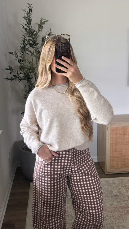 Serena Contrast Sweater / Oatmeal