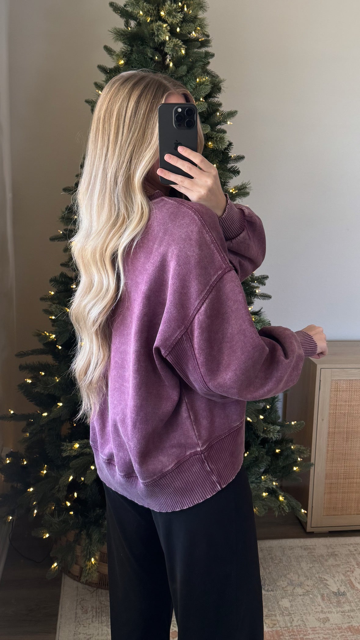 Autumn Fleece Pullover / Eggplant