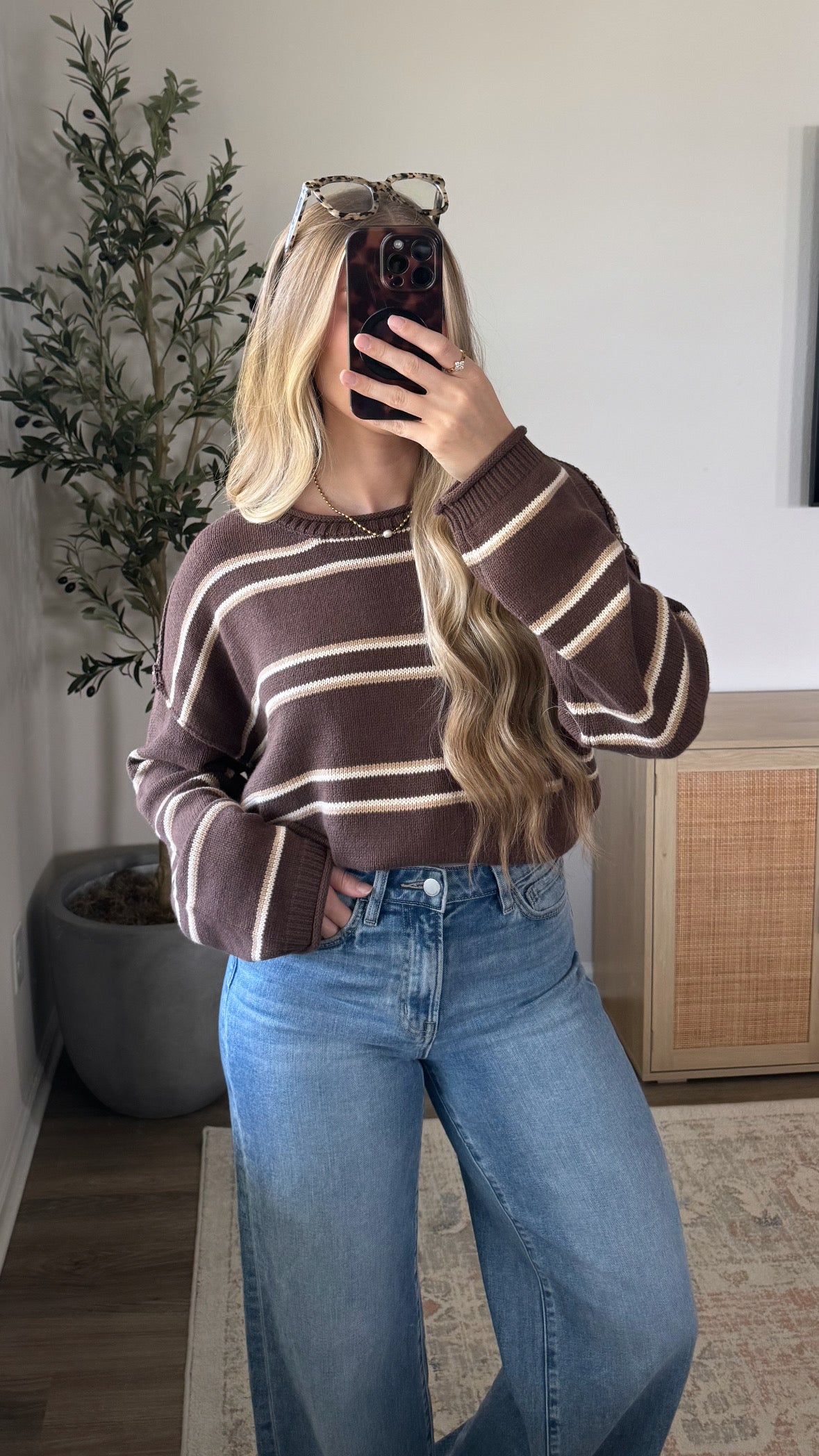 Aria 2.0 Striped Sweater / Brown + Tan