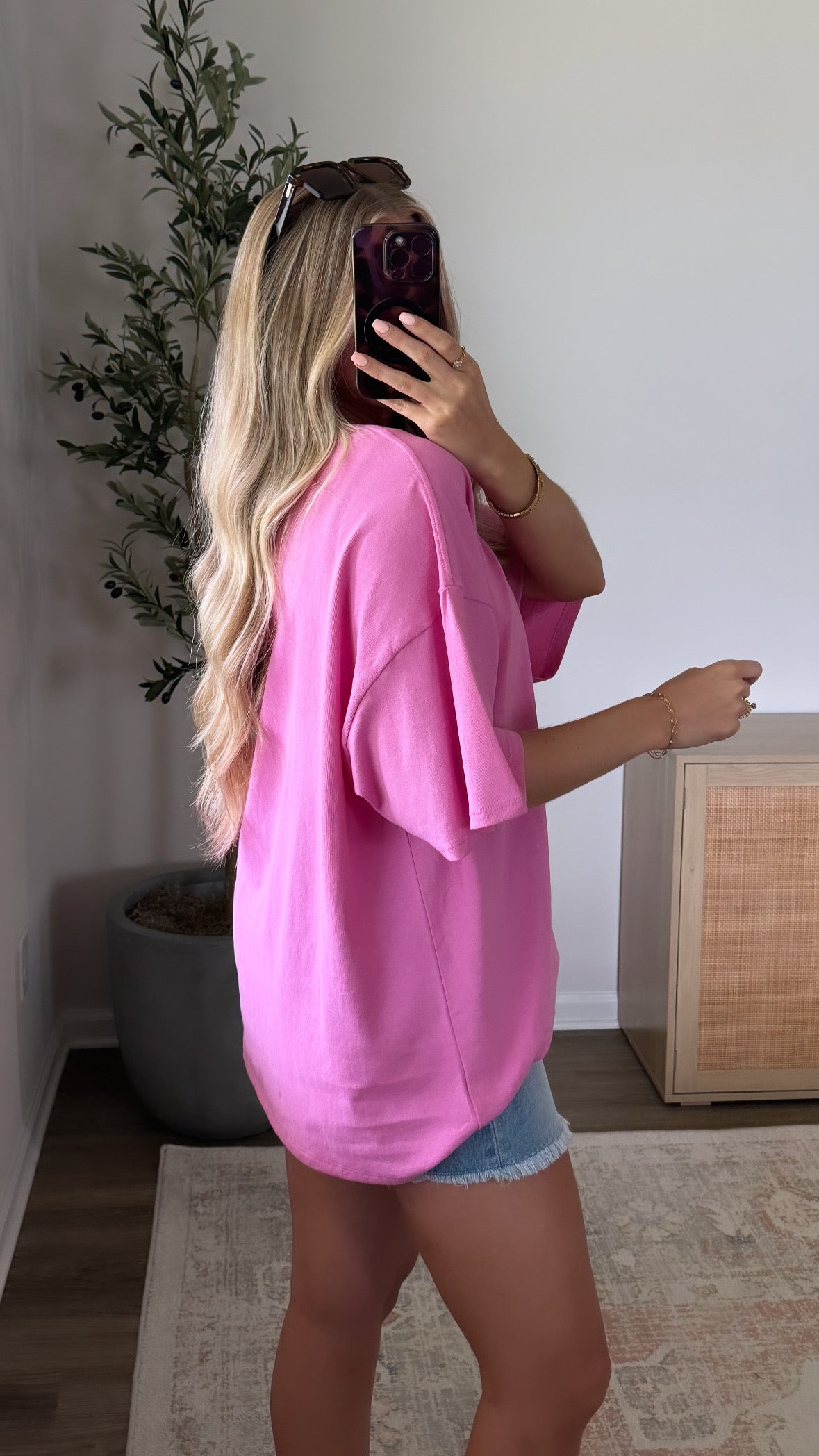 Oversized Cotton Tee / Pink