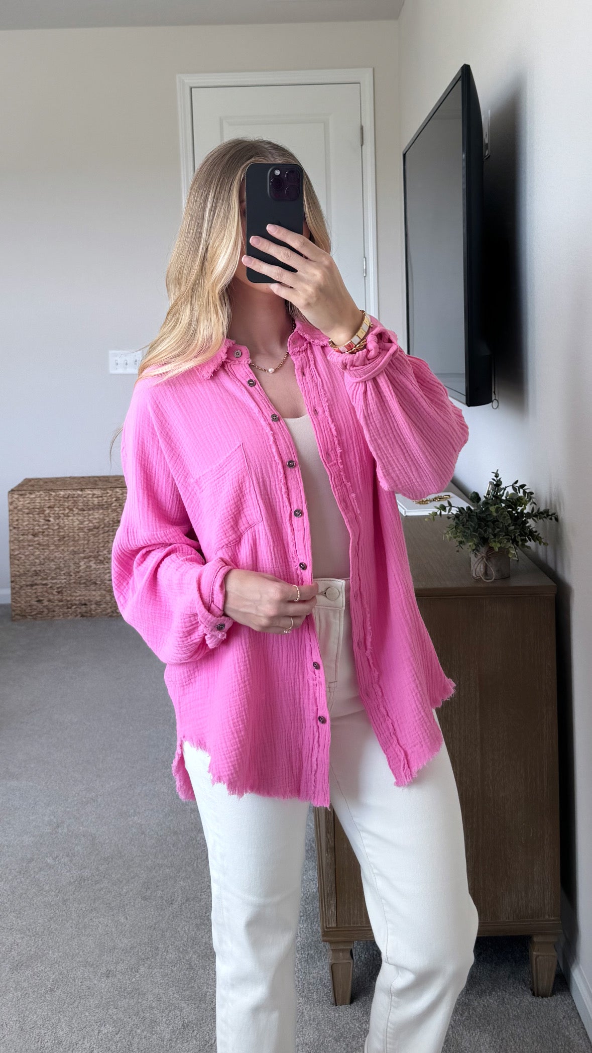 Poolside Gauze Top / Pink