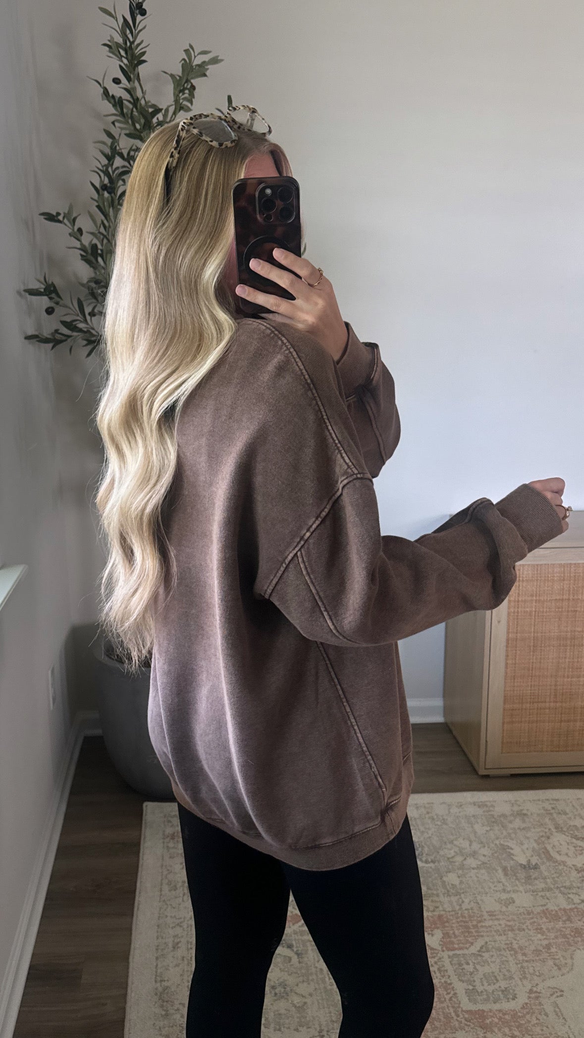 Sunday Crewneck Sweatshirt / Washed Brown