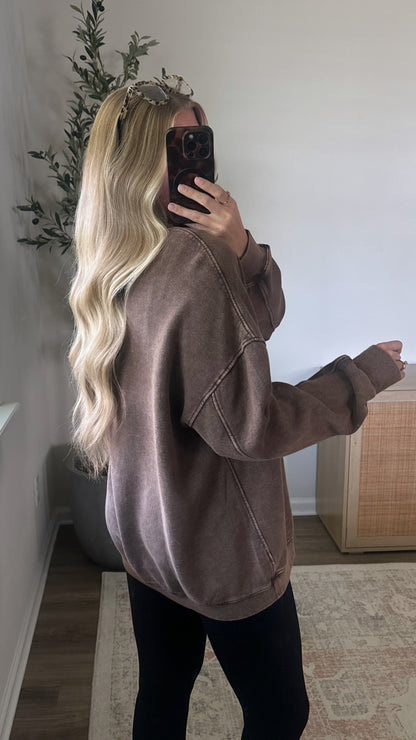 Sunday Crewneck Sweatshirt / Washed Brown