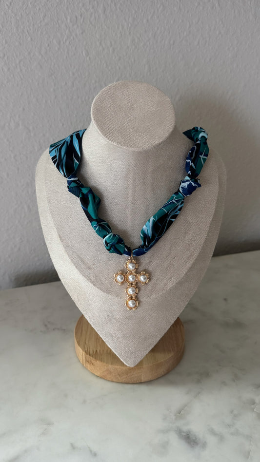 Scarf Necklace / Cross