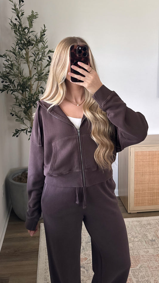 Maddie Zip-Up Jacket / Coffee Bean