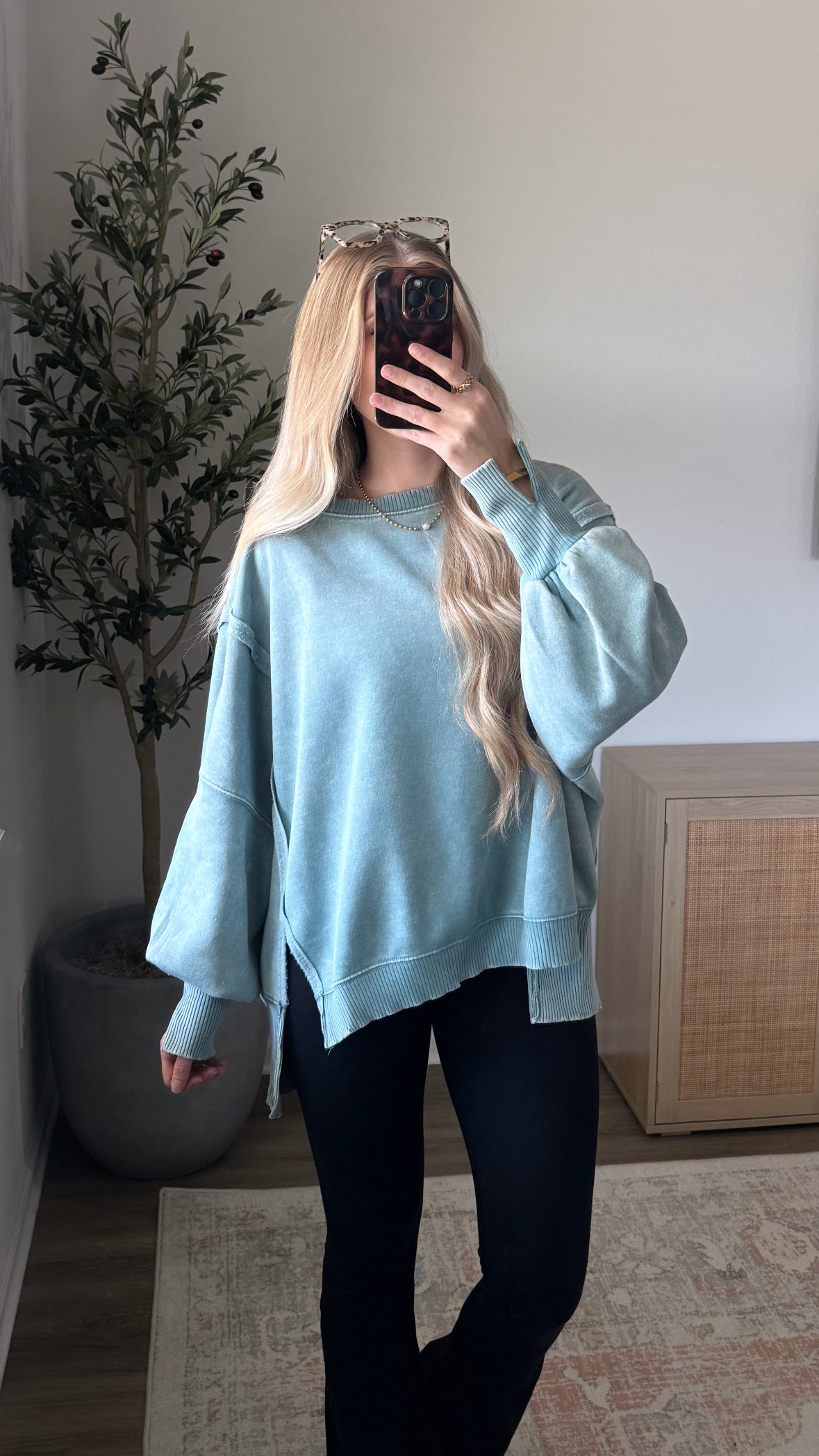 Free Spirit Fleece Pullover / Light Blue