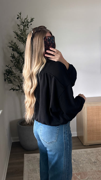 Juliet Cropped Pullover / Black