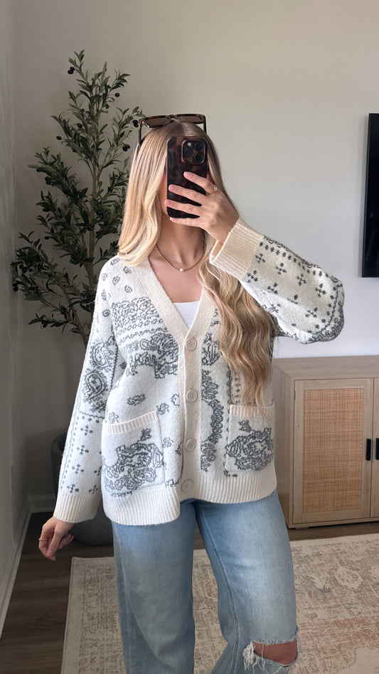 Paisley Cardigan / Cream