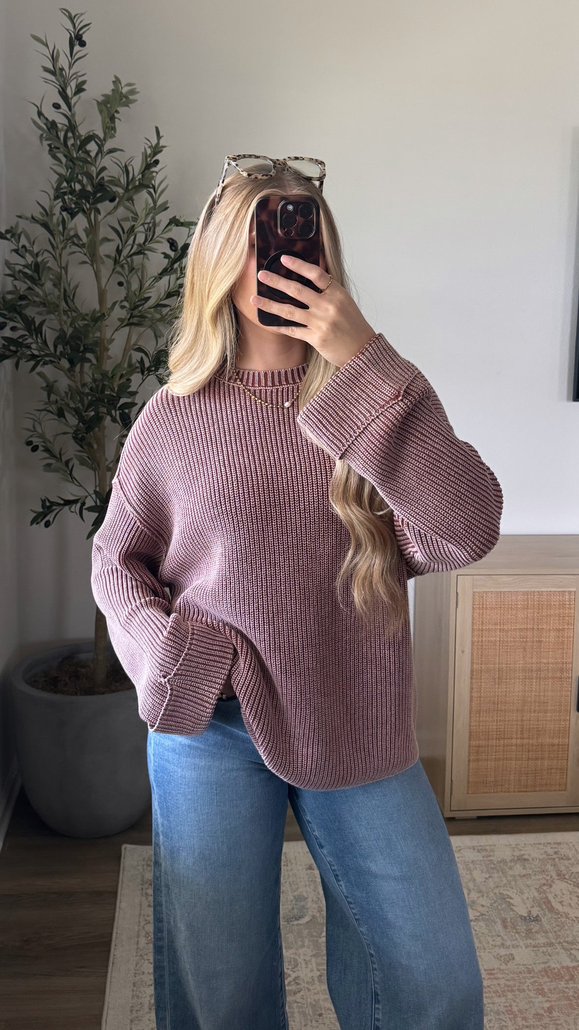 Vintage Cuffed Sweater / Terracotta