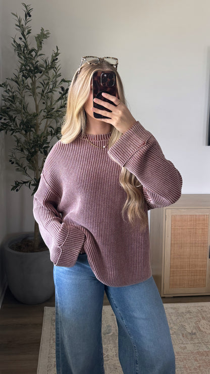 Vintage Cuffed Sweater / Terracotta