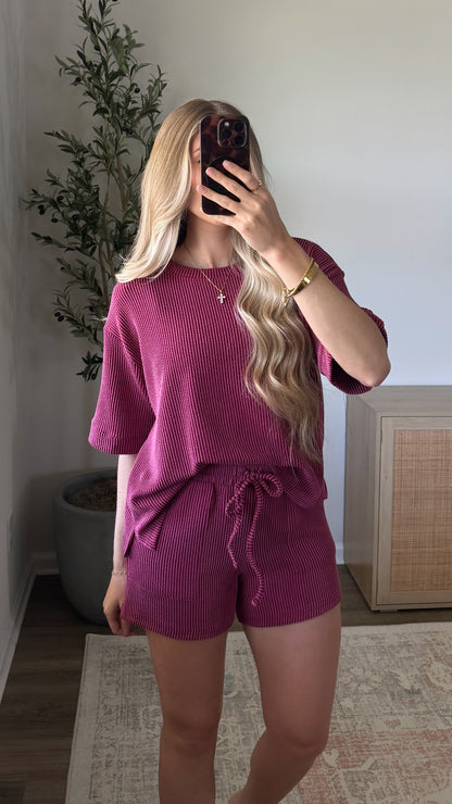 Ribbed Lounge Set / Cabernet