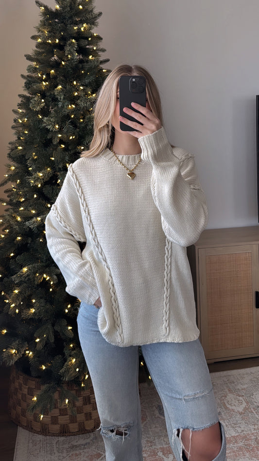 Nova Braided Sweater / Oatmeal