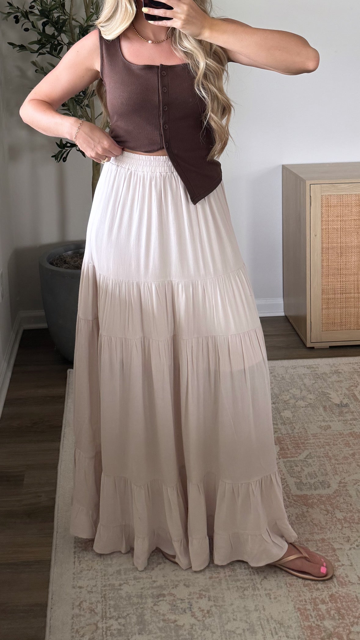 Tiered Maxi Skirt / Natural