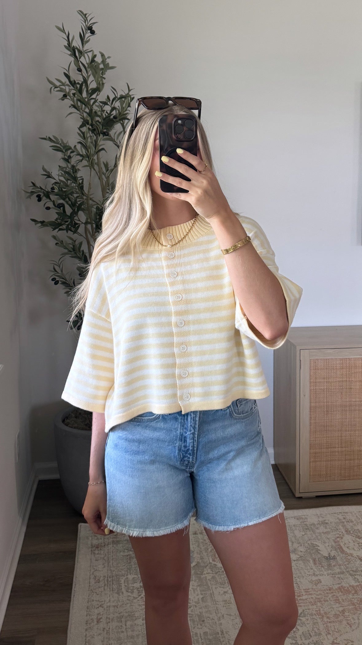 Natalie Striped Cardigan / Yellow