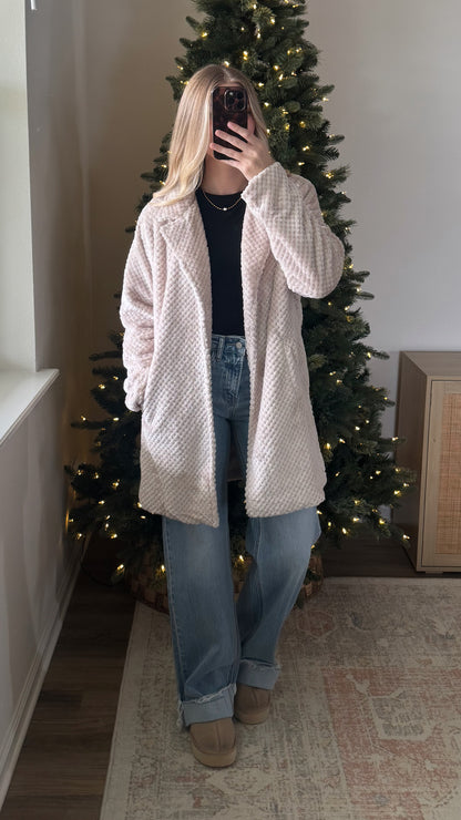 Long Fur Faux Coat / Taupe