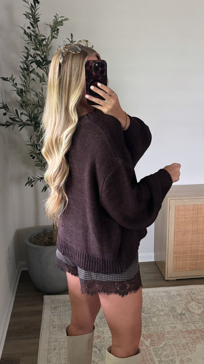 PREORDER (estimated to ship 8/14) - Jayla Knit Sweater / Brown