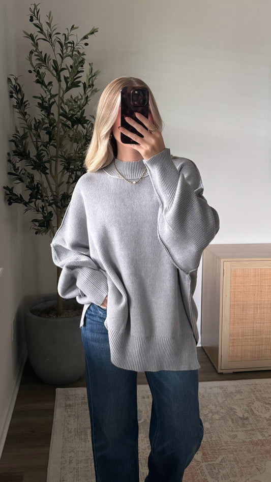 Oversized Essential Knit / Heather Grey